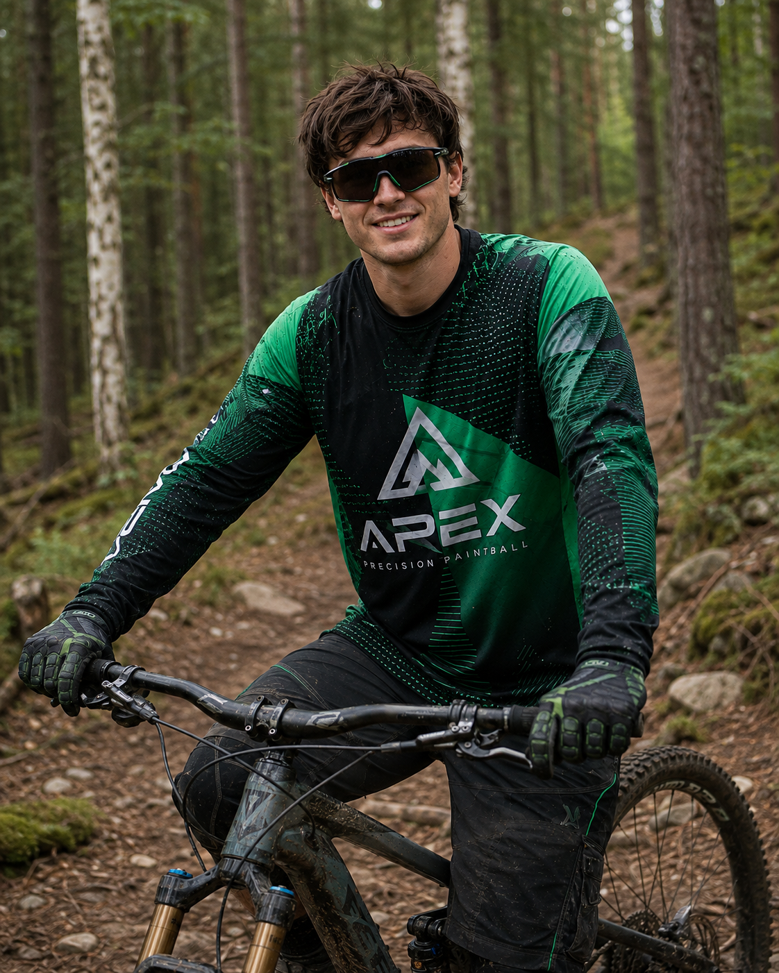 Grünes Trikot für MTB mit Custom Design