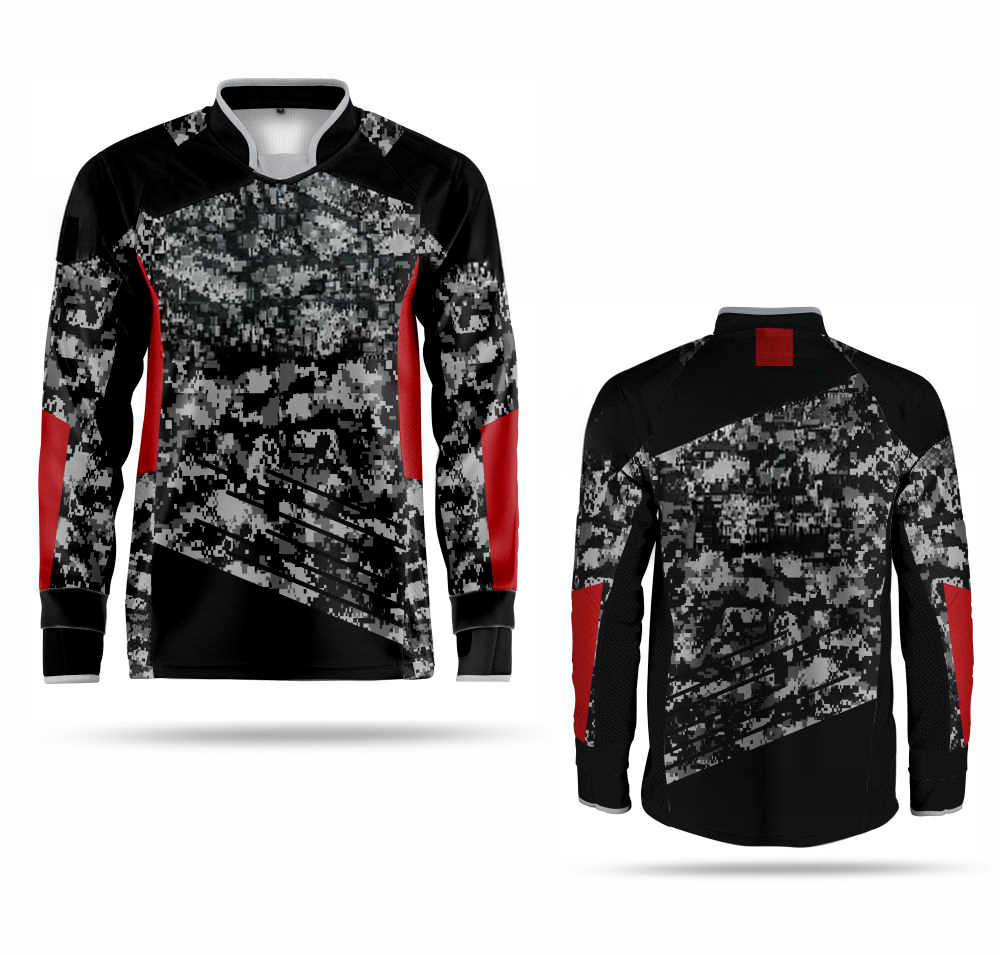 Custom MTB Jersey – Grey Camo Red