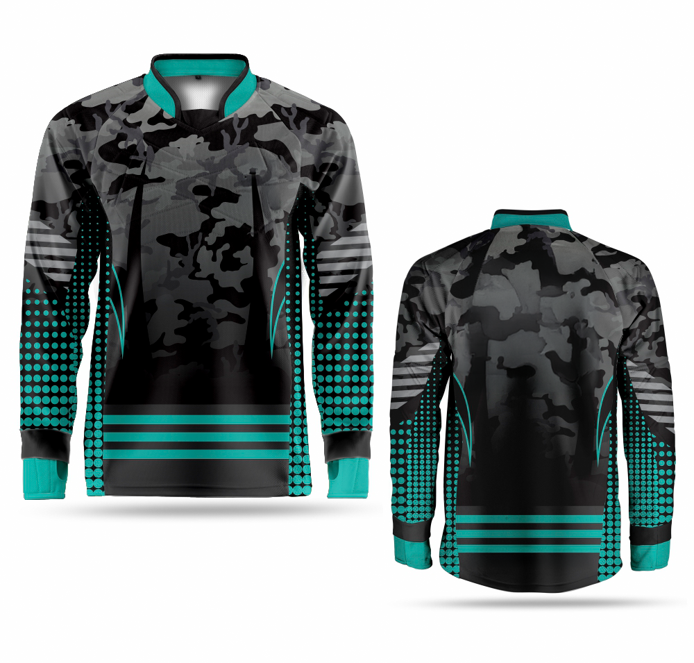 Motocross Jersey – Cyan Camo